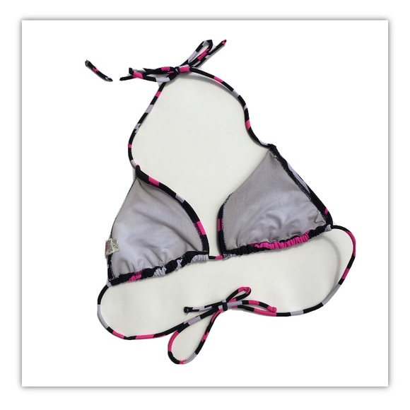 OP Zebra Stripe Triangle Bikini Top - Picture 4 of 5